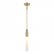 ZEEV Lighting MP40037-1-AGB - 1-Light Aged Brass Cylindrical Glass Mini Pendant