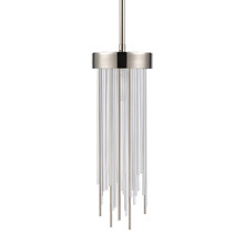 ZEEV Lighting MP40048-1-PN - Waterfall 6" Round Glass Mini-Pendant in Polished Nickel