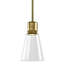 ZEEV Lighting P11701-LED-AGB-G16 - Zigrina Glass Bell LED Pendant with Knurl Ring Aged Brass