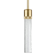 ZEEV Lighting P11701-LED-AGB-G5 - Zigrina 12" Crackled Glass LED Pendant with Knurl Ring Aged Brass