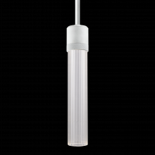 ZEEV Lighting P11702-LED-MW-G3 - 3" LED 3CCT Vertical Cylindrical Pendant Light, 12" Fluted Glass and Matte White Finish