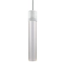 ZEEV Lighting P11702-LED-MW-G3 - Zigrina 12" Fluted Glass LED Pendant with Knurl Ring Matte White