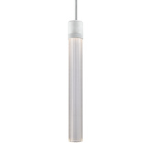ZEEV Lighting P11702-LED-MW-G4 - Zigrina 18" Fluted Glass LED Pendant with Knurl Ring Matte White