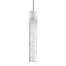 ZEEV Lighting P11702-LED-MW-G5 - Zigrina 12" Crackled Glass LED Pendant with Knurl Ring Matte White