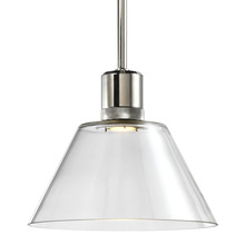 ZEEV Lighting P11703-LED-PN-G13 - Zigrina Glass Cone LED Pendant with Knurl Ring Polished Nickel