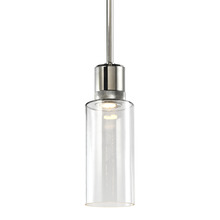 ZEEV Lighting P11703-LED-PN-G14 - Zigrina 12" Glass Drum LED Pendant with Knurl Ring Polished Nickel