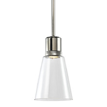 ZEEV Lighting P11703-LED-PN-G16 - Zigrina Glass Bell LED Pendant with Knurl Ring Polished Nickel
