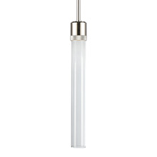 ZEEV Lighting P11703-LED-PN-G2 - Zigrina 18" Clear Glass LED Pendant with Knurl Ring Polished Nickel