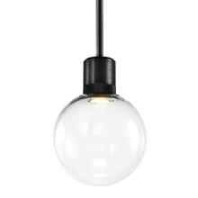 ZEEV Lighting P11704-LED-SBB-G11 - Zigrina Globe Glass LED Pendant with Knurl Ring Black