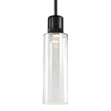 ZEEV Lighting P11704-LED-SBB-G15 - Zigrina 18" Glass Drum LED Pendant with Knurl Ring Black