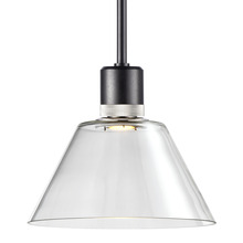 ZEEV Lighting P11704-LED-SBB-K-PN-G13 - Zigrina Glass Cone LED Pendant in Black and Nickel Knurled Ring