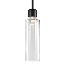 ZEEV Lighting P11704-LED-SBB-K-PN-G15 - Zigrina 18" Glass Drum LED Pendant in Black and Nickel Knurled Ring