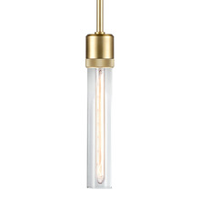 ZEEV Lighting P11705-E26-AGB-G1 - Zigrina 12" Clear Glass E26 Pendant with Knurled Ring Aged Brass