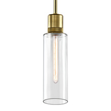 ZEEV Lighting P11705-E26-AGB-G15 - Zigrina 18" Glass Drum E26 Pendant with Knurled Ring Aged Brass