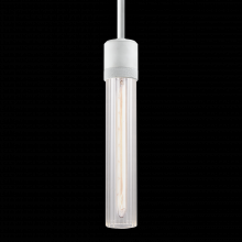 ZEEV Lighting P11706-E26-MW-G3 - 3" E26 Cylindrical Pendant Light, 12" Fluted Glass and Matte White Finish