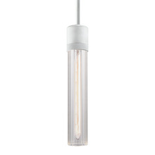 ZEEV Lighting P11706-E26-MW-G3 - Zigrina 12" Fluted Glass E26 Pendant with Knurled Ring Matte White