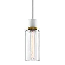 ZEEV Lighting P11706-E26-MW-K-AGB-G14 - Zigrina 12" Glass Drum E26 Pendant in White with Knurled Ring in Brass