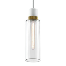 ZEEV Lighting P11706-E26-MW-K-AGB-G15 - Zigrina 18" Glass Drum E26 Pendant in White with Knurled Ring in Brass
