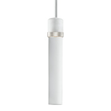 ZEEV Lighting P11706-E26-MW-K-PN-G7 - Zigrina 12" White Glass E26 Pendant in White with Knurled Ring in Nickel
