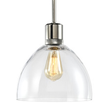 ZEEV Lighting P11707-E26-PN-G12 - Zigrina Glass Dome E26 Pendant with Knurled Ring Polished Nickel