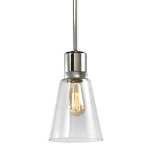 ZEEV Lighting P11707-E26-PN-G16 - Zigrina Glass Bell E26 Pendant with Knurled Ring Polished Nickel