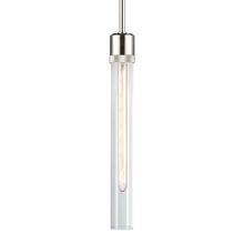 ZEEV Lighting P11707-E26-PN-G2 - Zigrina 18" Clear Glass E26 Pendant with Knurled Ring Polished Nickel