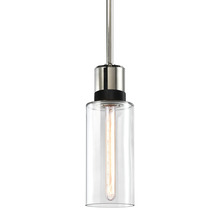ZEEV Lighting P11707-E26-PN-K-SBB-G14 - Zigrina 12" Glass Drum E26 Pendant in Nickel with Knurled Ring in Black