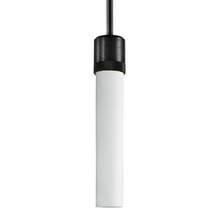 ZEEV Lighting P11708-E26-SBB-G7 - Zigrina 12" White Glass E26 Pendant with Knurled Ring Satin Black