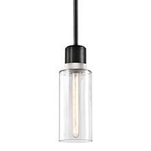 ZEEV Lighting P11708-E26-SBB-K-PN-G14 - Zigrina 12" Glass Drum E26 Pendant in Black with Knurled Ring in Nickel