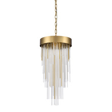 ZEEV Lighting P30008-4-AGB - Waterfall 12" 4-Light, Round Glass Pendant in Aged Brass