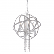ZEEV Lighting P30011-4-SW - Cascade 18" 4-Light, Orbital Crystal Chandelier in Satin White