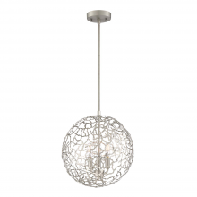 ZEEV Lighting P30038-3-SN - Helios 14" 3-Light, Organic Globe Pendant in Satin Nickel