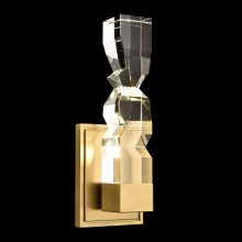 ZEEV Lighting WS11313-LED-1-3x3-AGB - Mamadim LED 3"x3" Single Crystal Wall Sconce in Aged Brass