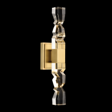 ZEEV Lighting WS11321-LED-2-3x3-AGB - Mamadim LED 3"x3" Single Crystal Duo Wall Sconce in Aged Brass