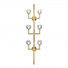 ZEEV Lighting WS70039-6-AGB - 6-Light 60" Aged Brass Oversized Vertical Crystal Wall Sconce