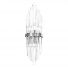 ZEEV Lighting WS70051-2-PN - 2-Light 24" Sleek Polished Nickel Banded Vertical Crystal Wall Sconce