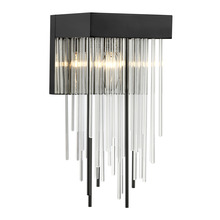 ZEEV Lighting WS70053-1-SBB - Waterfall 1-Light, Vertical Glass Wall Sconce in Satin Brushed Black