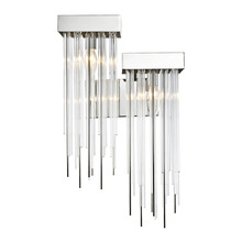 ZEEV Lighting WS70059-2-RHF-SBB - Waterfall 2-Light, Right Cityscape Glass Wall Sconce in Satin Black