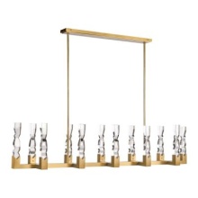 ZEEV Lighting PL11356-LED-12-2x2-AGB - Mamadim 72" LED 12-Light, 2"x2" Crystal Linear in Aged Brass