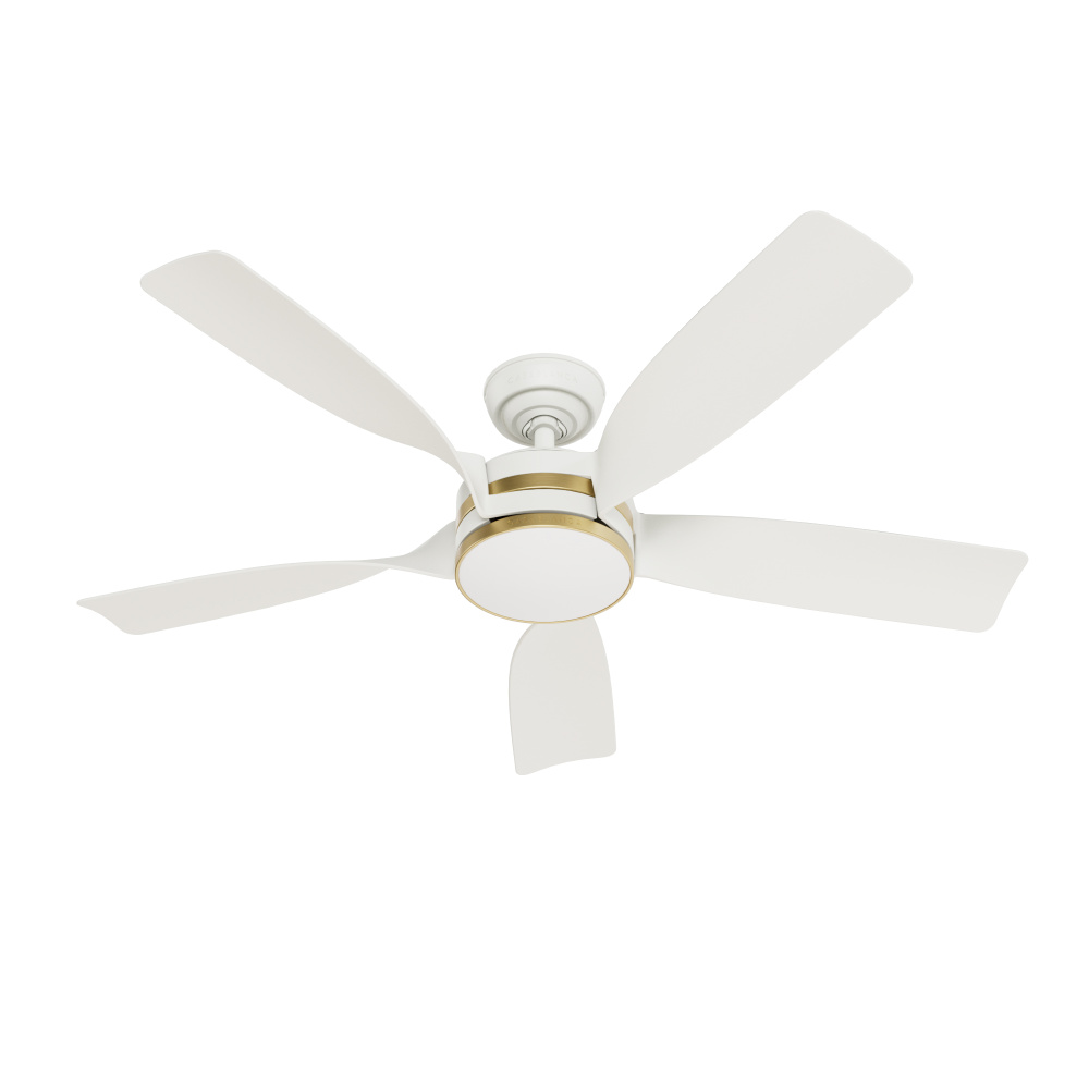 Casablanca 52 inch Julia ENERGY STAR® Fresh White Damp Rated Ceiling Fan with LED Light Kit