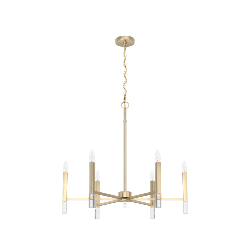 Hunter Sunjai Alturas Gold 6 Light Chandelier Ceiling Light Fixture