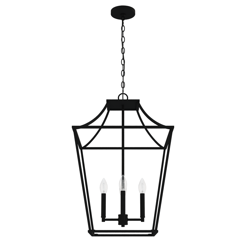 Hunter Laurel Ridge Natural Black Iron 4 Light Pendant Ceiling Light Fixture