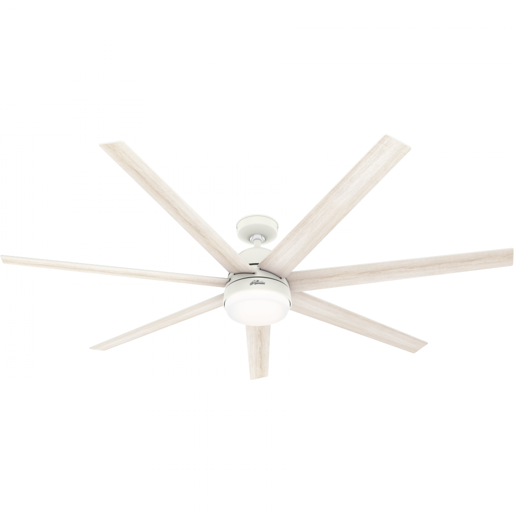 Hunter 70 inch Wi-Fi Phenomenon Matte White Ceiling Fan with LED Light Kit and Wall Control