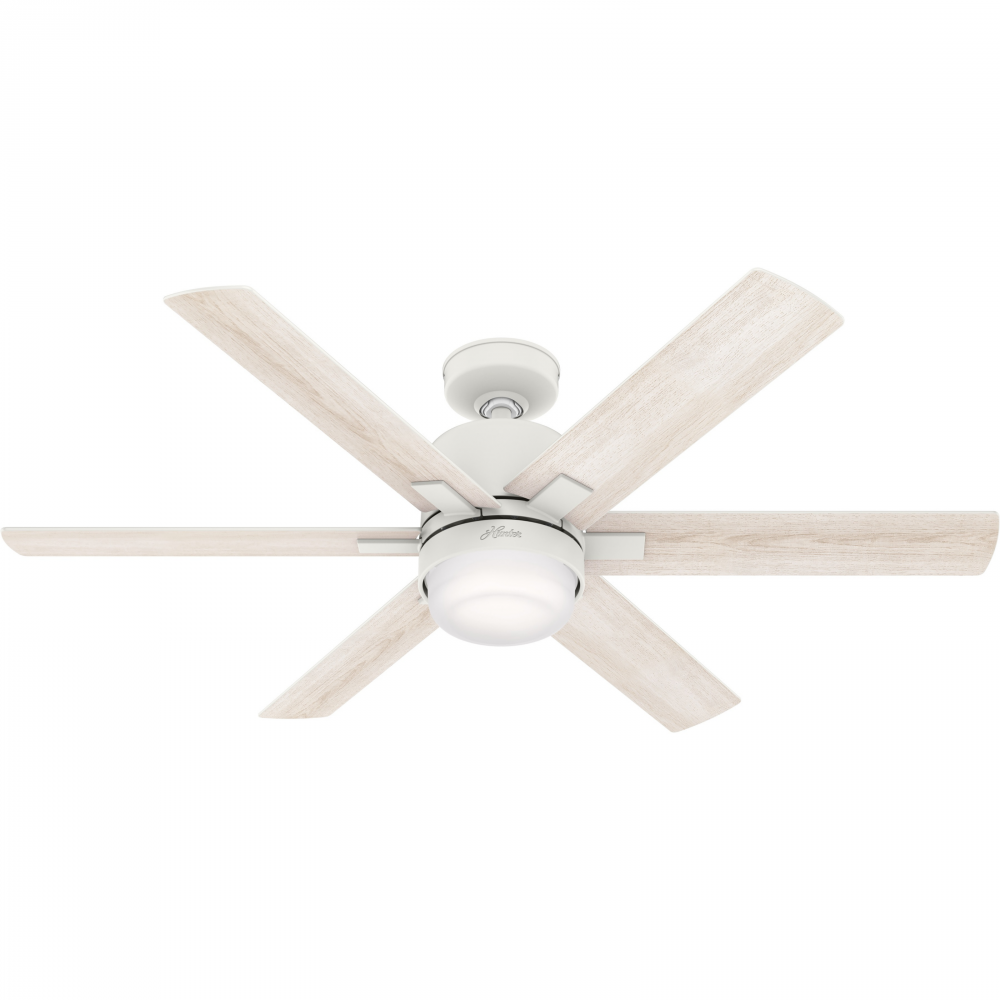 Hunter 52 inch Wi-Fi Radeon Matte White Ceiling Fan with LED Light Kit and Wall Control