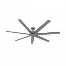 Hunter 51591 - Hunter 72 inch Downtown Matte Silver Damp Rated Ceiling Fan and Wall Control