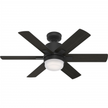 Hunter 51291 - Hunter 44 inch Wi-Fi Radeon Matte Black Ceiling Fan with LED Light Kit and Wall Control