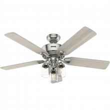 Hunter 50604 - Hunter 52 inch Devon Park Brushed Nickel Ceiling Fan with LED Light Kit and Handheld Remote