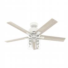 Hunter 52312 - Hunter 52 inch Wi-Fi Techne Matte White Ceiling Fan with LED Light Kit and Handheld Remote
