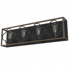 Hunter 19398 - Hunter Gablecrest French Oak and Rustic Iron 4 Light Bathroom Vanity Wall Light Fixture