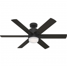 Hunter 50980 - Hunter 52 inch Wi-Fi Radeon Matte Black Ceiling Fan with LED Light Kit and Wall Control